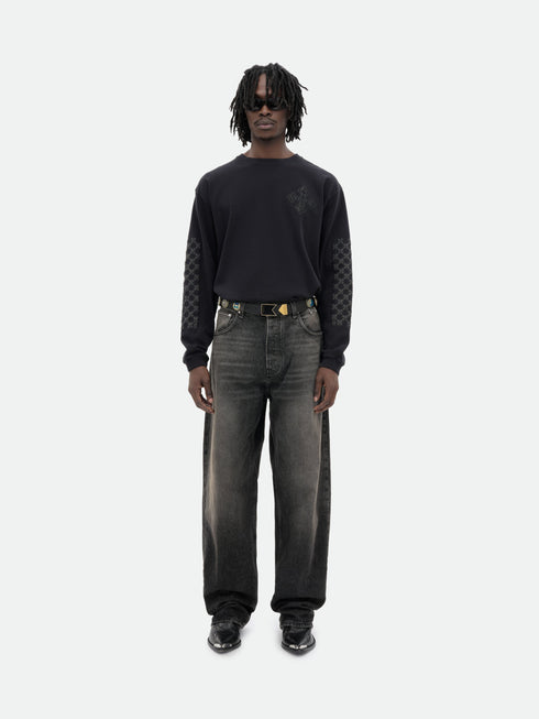 RHUDE Cross Logo Ls Tee Mens Apparel